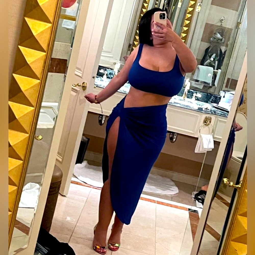 Blue Hot Miami Styles skirt set